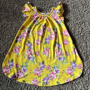 VGUC Dot Dot Smile yellow floral swing dress size 5/6